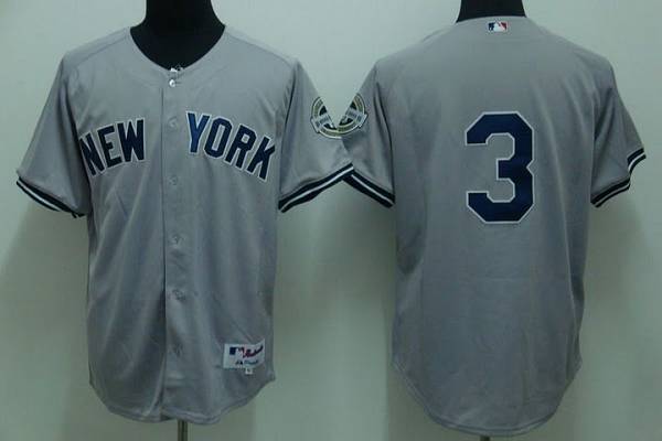 Yankees #3 Babe Ruth Stitched Grey Jersey - Zenithce