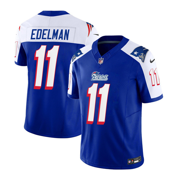 New England Patriots #11 Julian Edelman Blue White 2023 F.U.S.E. Vapor Limited Stitched Jersey - Zenithce