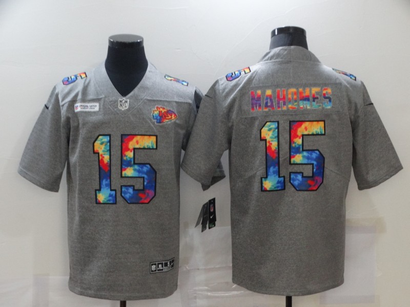 Kansas City Chiefs #15 Patrick Mahomes 2020 Grey Crucial Catch Limited Stitched Jersey - Zenithce