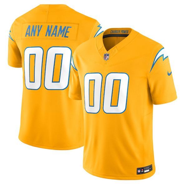 Los Angeles Chargers Custom Gold 2025 F.U.S.E. Alternate Vapor Limited Stitched Jersey - Zenithce
