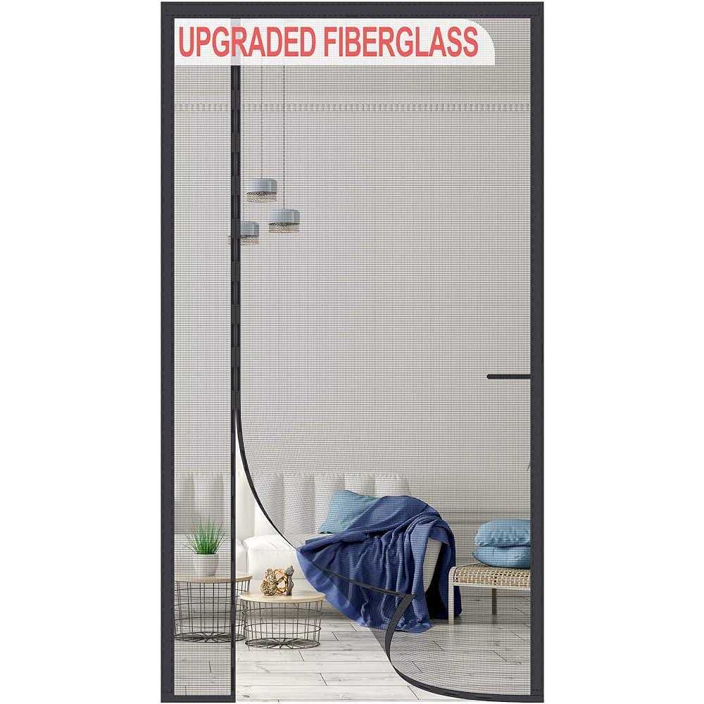Okayavo Upgraded Magnetic Screen Door Thicker 255g/m2 Fiberglass Mesh,Reversible Left Right Side Opening,Fit Door Size Retractable Door Screen - Zenithce