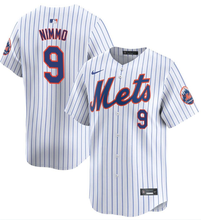 New York Mets #9 Brandon Nimmo White 2024 Home Limited Stitched Jersey - Zenithce