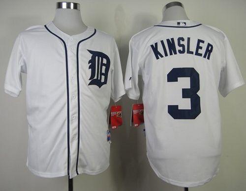 Tigers #3 Ian Kinsler White Cool Base Stitched Jersey - Zenithce