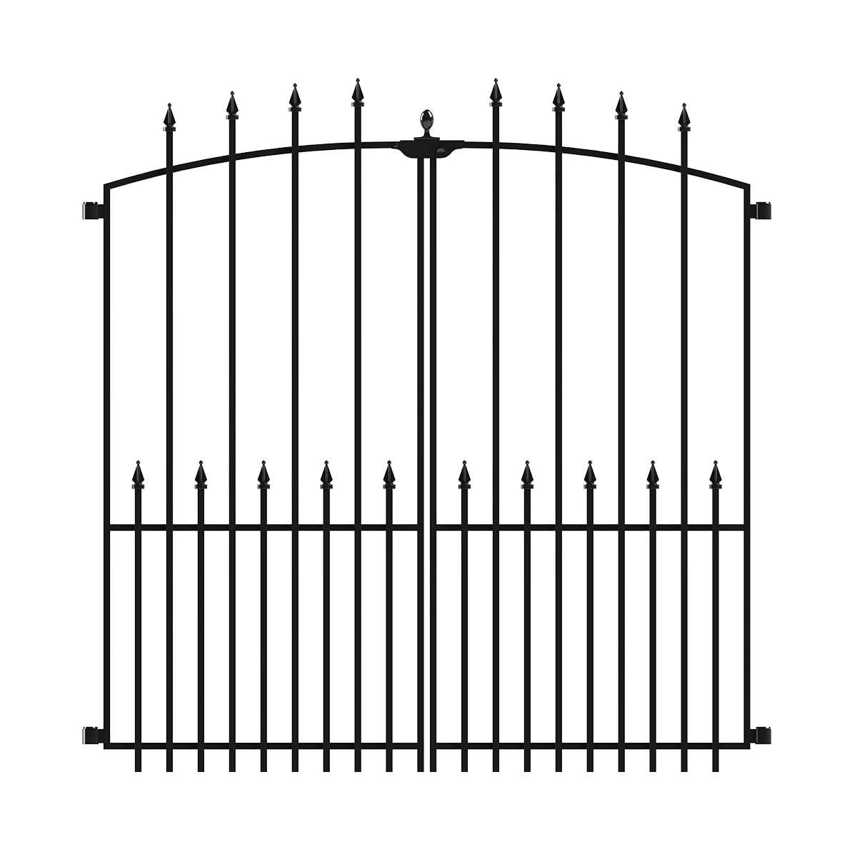YARDLINK Grand Empire XL 4-ft H x 4-1/2-ft W Black Steel Pressed-point Decorative Fence Panel 504094 - Zenithce