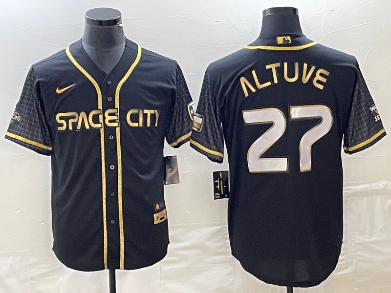 Houston Astros #27 Jose Altuve Black City Connect Cool Base Stitched Jersey - Zenithce