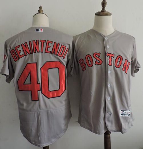 Red Sox #40 Andrew Benintendi Grey Flexbase Authentic Collection Stitched Jersey - Zenithce