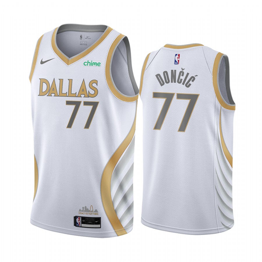 Mavericks #77 Luka Doncic White Swingman 2020-21 City Edition Jersey - Zenithce