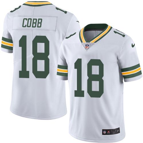 Packers #18 Randall Cobb White Stitched Limited Rush Nike Jersey - Zenithce