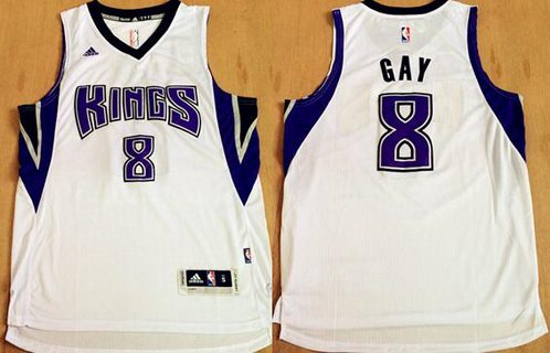 Sacramento Kings #8 Rudy Gay Revolution 30 Swingman New White Jersey - Zenithce