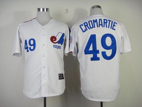 Mitchell And Ness Expos #49 Warren Cromartie White Throwback Stitched Jersey - Zenithce