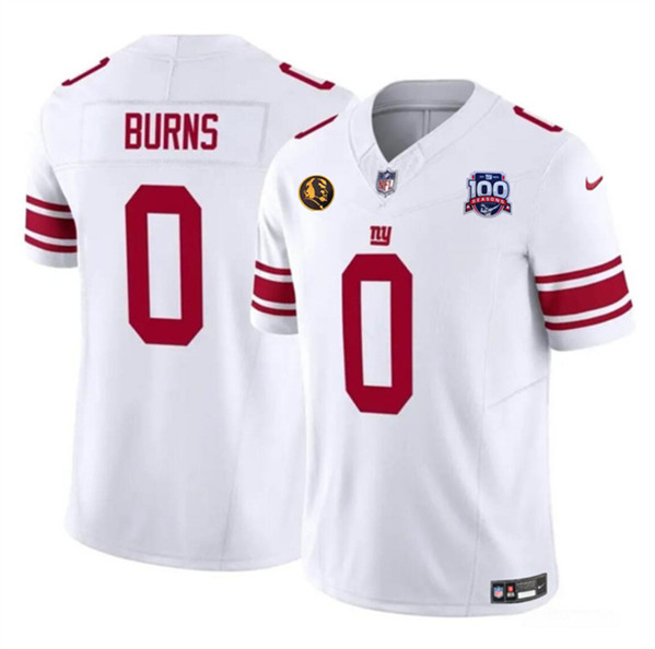 New York Giants #0 Brian Burns White 2024 F.U.S.E. With John Madden Patch And 100TH Season Patch Vapor Untouchable Limited Stitched Jersey - Zenithce