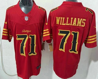 San Francisco 49ers #71 Trent Williams Limited Red Rivalries FUSE Vapor Jersey - Zenithce
