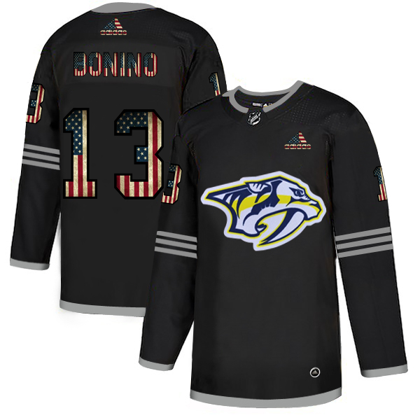 Nashville Predators #13 Nick Bonino Grey USA Flag Stitched Jersey - Zenithce