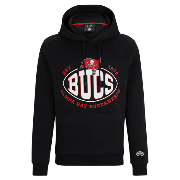 Tampa Bay Buccaneers Black BOSS X Touchback Pullover Hoodie - Zenithce