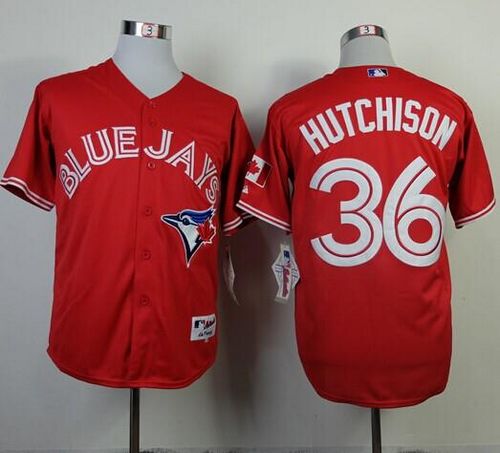 Blue Jays #36 Drew Hutchison Red Canada Day Stitched Jersey - Zenithce