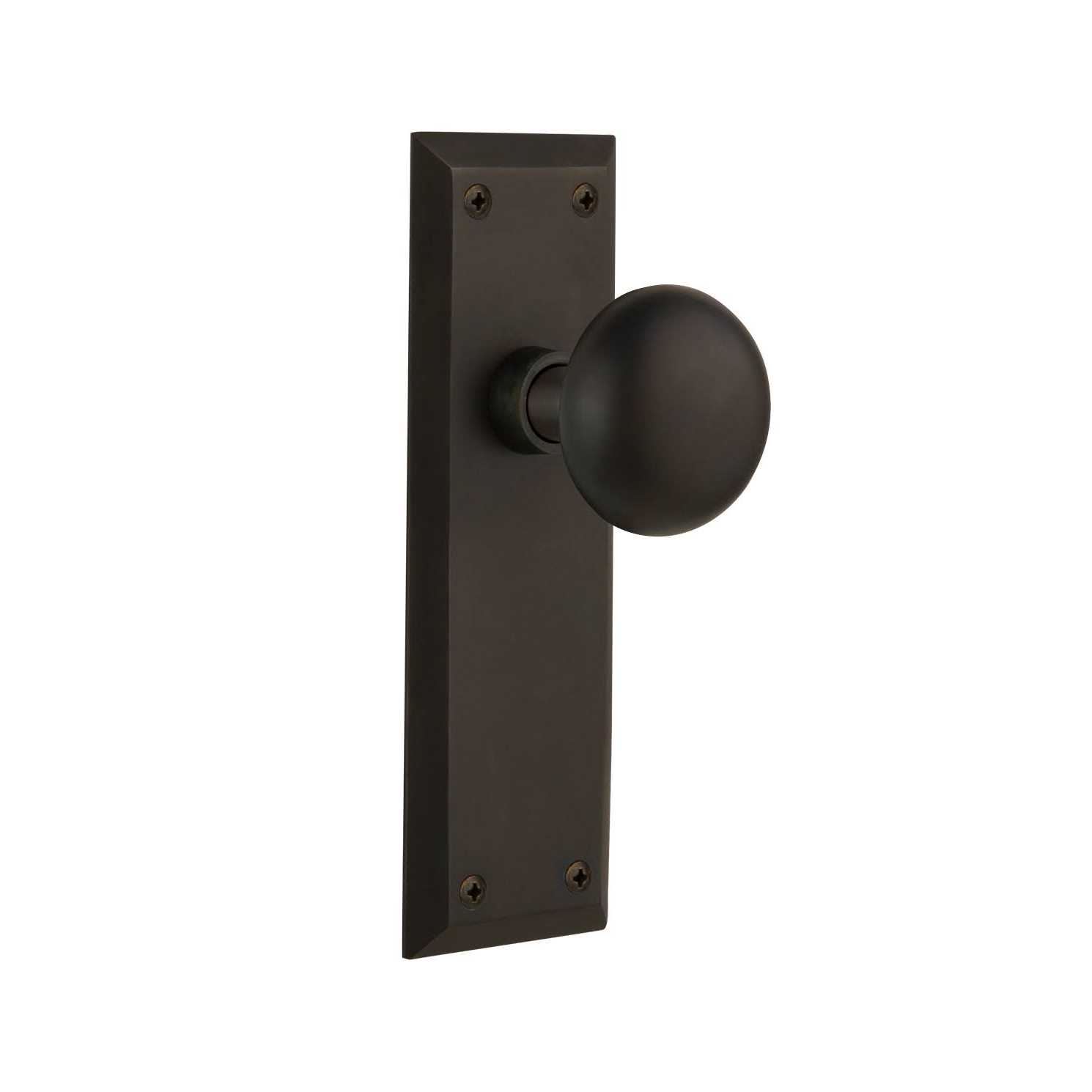 Nostalgic Warehouse New York Plate Privacy New York Door Knob in Antique Brass 733118 - Zenithce