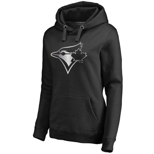 Women's Toronto Blue Jays Platinum Collection Pullover Hoodie Black - Zenithce