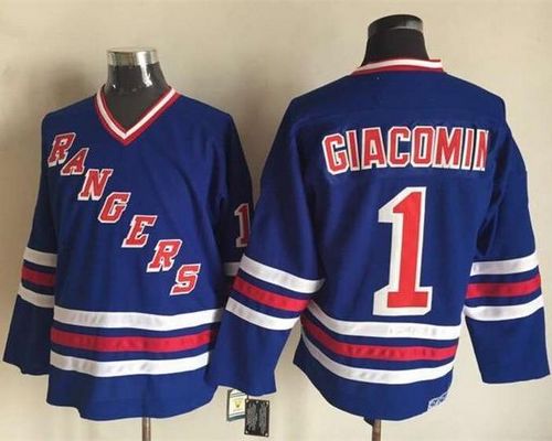 Rangers #1 Eddie Giacomin Blue CCM Heroes Of Hockey Alumni Stitched Jersey - Zenithce