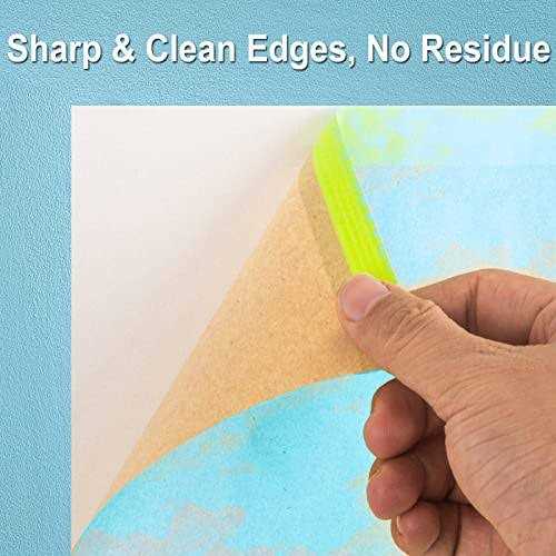 Tangibay Pre-Taped Masking Paper for Painting 50 feet Tape and Drape Painters Paper - Zenithce