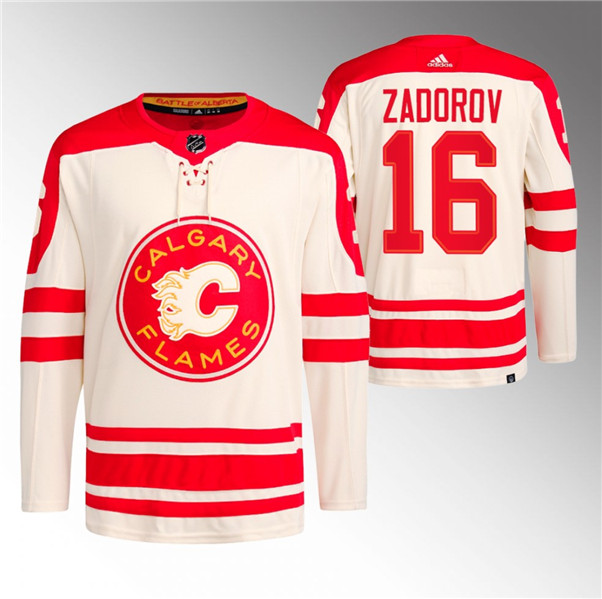 Calgary Flames #16 Nikita Zadorov 2023 Cream Classic Primegreen Stitched Jersey - Zenithce