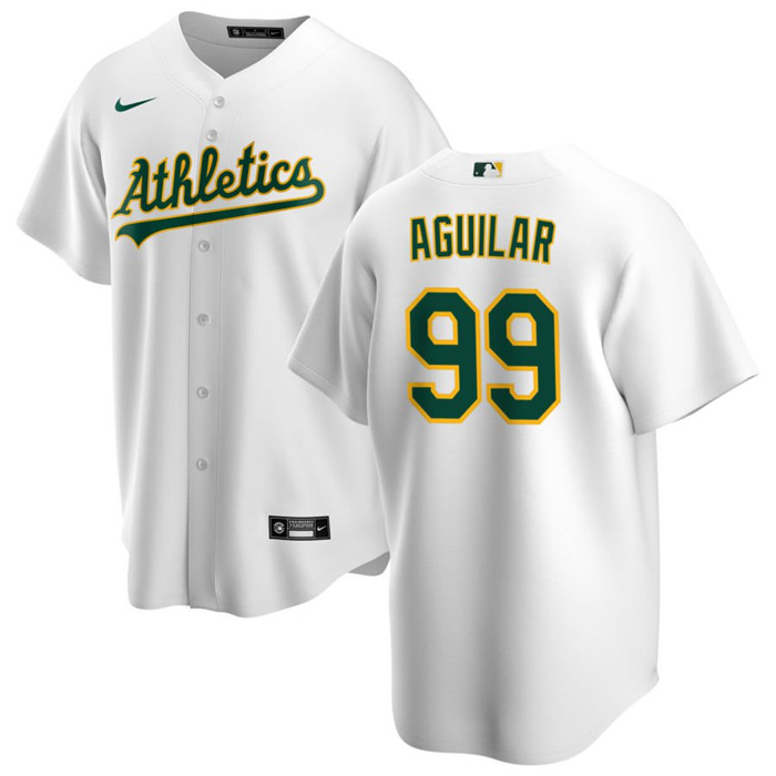 Oakland Athletics #99 Jesús Aguilar White Cool Base Stitched Jersey - Zenithce