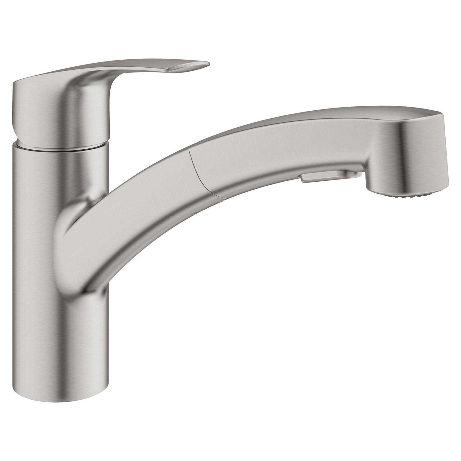 Grohe 30 211 1 Elberon Single Handle Single Hole Pull-Down Kitchen Faucet - Zenithce