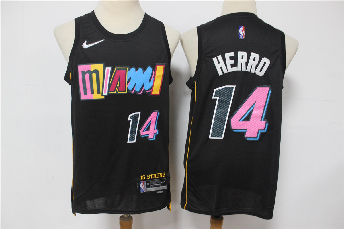 Miami Heat #14 Tyler Herro Black Diamond 2022 City Edition Swingman Stitched Jersey - Zenithce