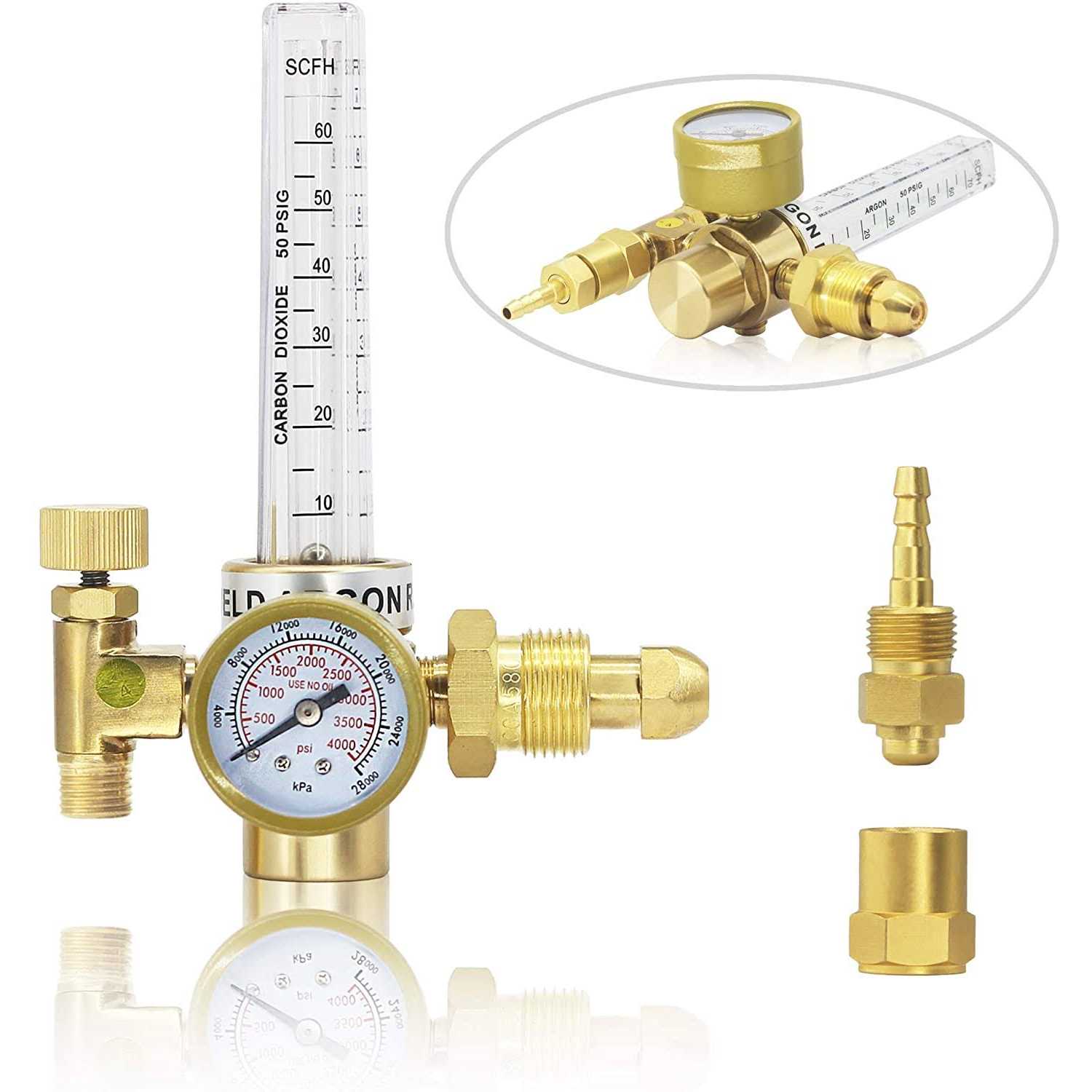 Rx Weld Argon/CO2 Mig Tig Flow Meter Gas Regulator Gauge with Gas Hose Welding Weld - Zenithce