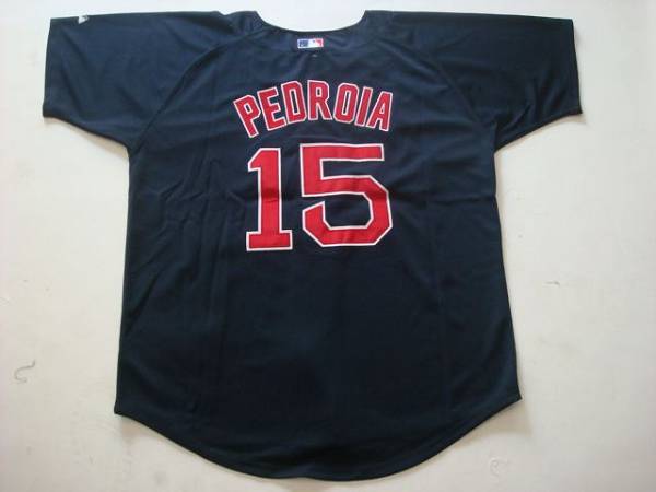 Red Sox #15 Dustin Pedroia Stitched Dark Blue Jersey - Zenithce