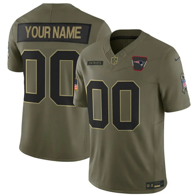 New England Patriots Custom Olive 2025 F.U.S.E. Salute to Service Limited Stitched Jersey - Zenithce