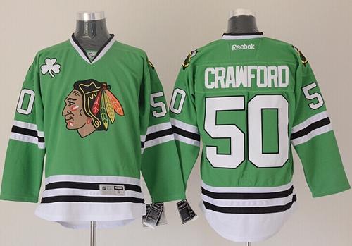 Blackhawks #50 Corey Crawford Green Stitched Jersey - Zenithce