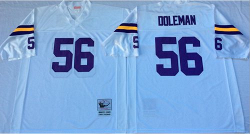Mitchell And Ness Vikings #56 Chris Doleman White Throwback Stitched Jersey - Zenithce