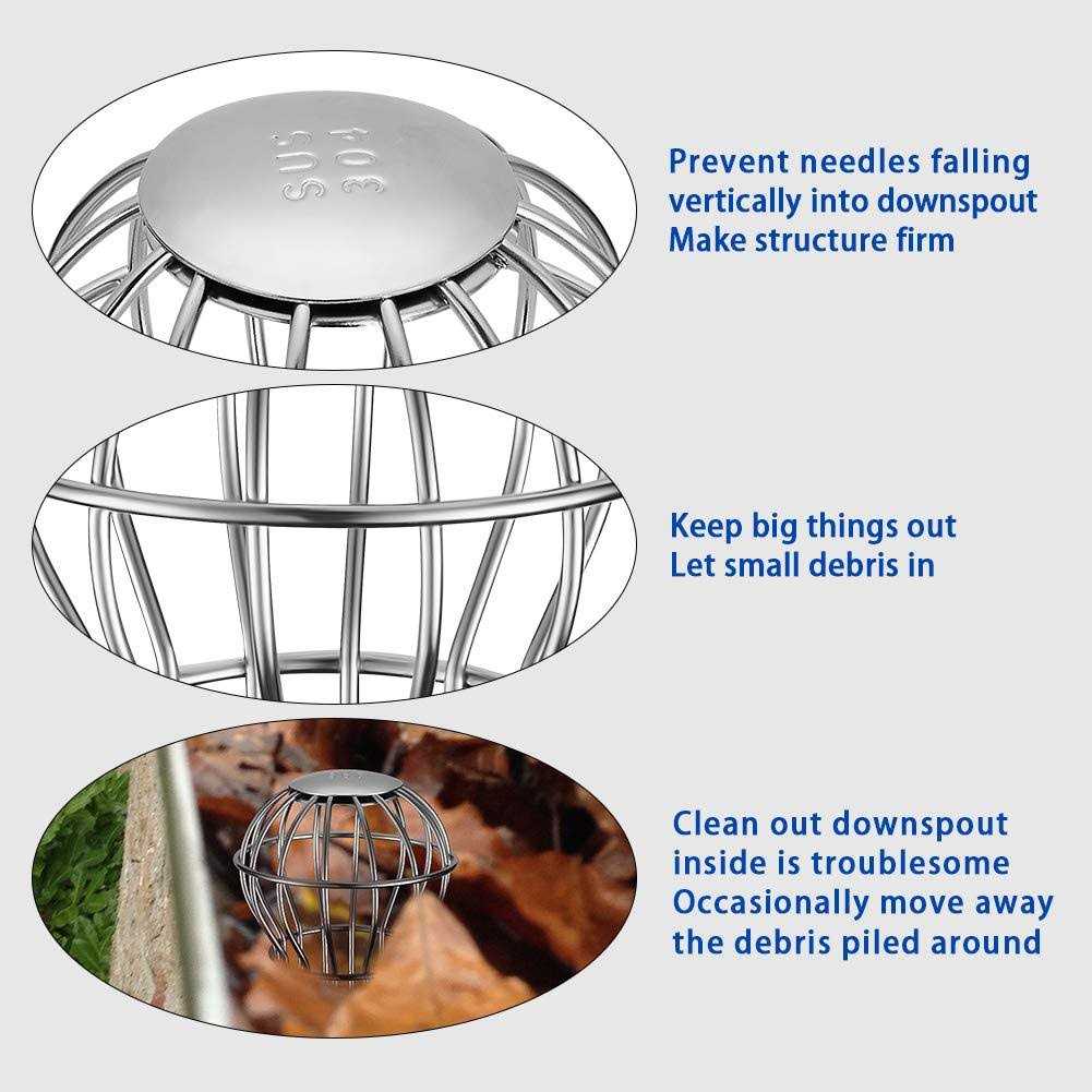 Joylight Gutter Guard 304 Stainless Steel Filter Strainer Fits ~ 2.6 Round Downspout, Stops Leaves Seeds and Other Debris Gutter Cleaning - Zenithce