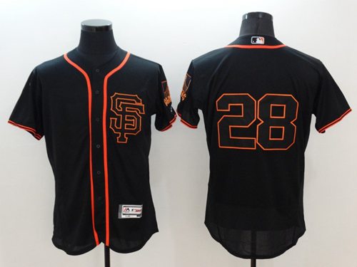 Giants #28 Buster Posey Black Flexbase Authentic Collection Alternate Stitched Jersey - Zenithce
