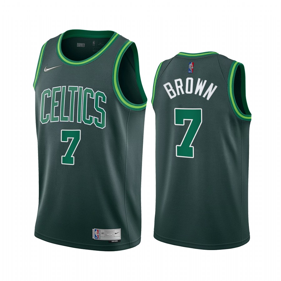 Boston Celtics #7 Jaylen Brown Green Swingman 2020-21 Earned Edition Jersey - Zenithce