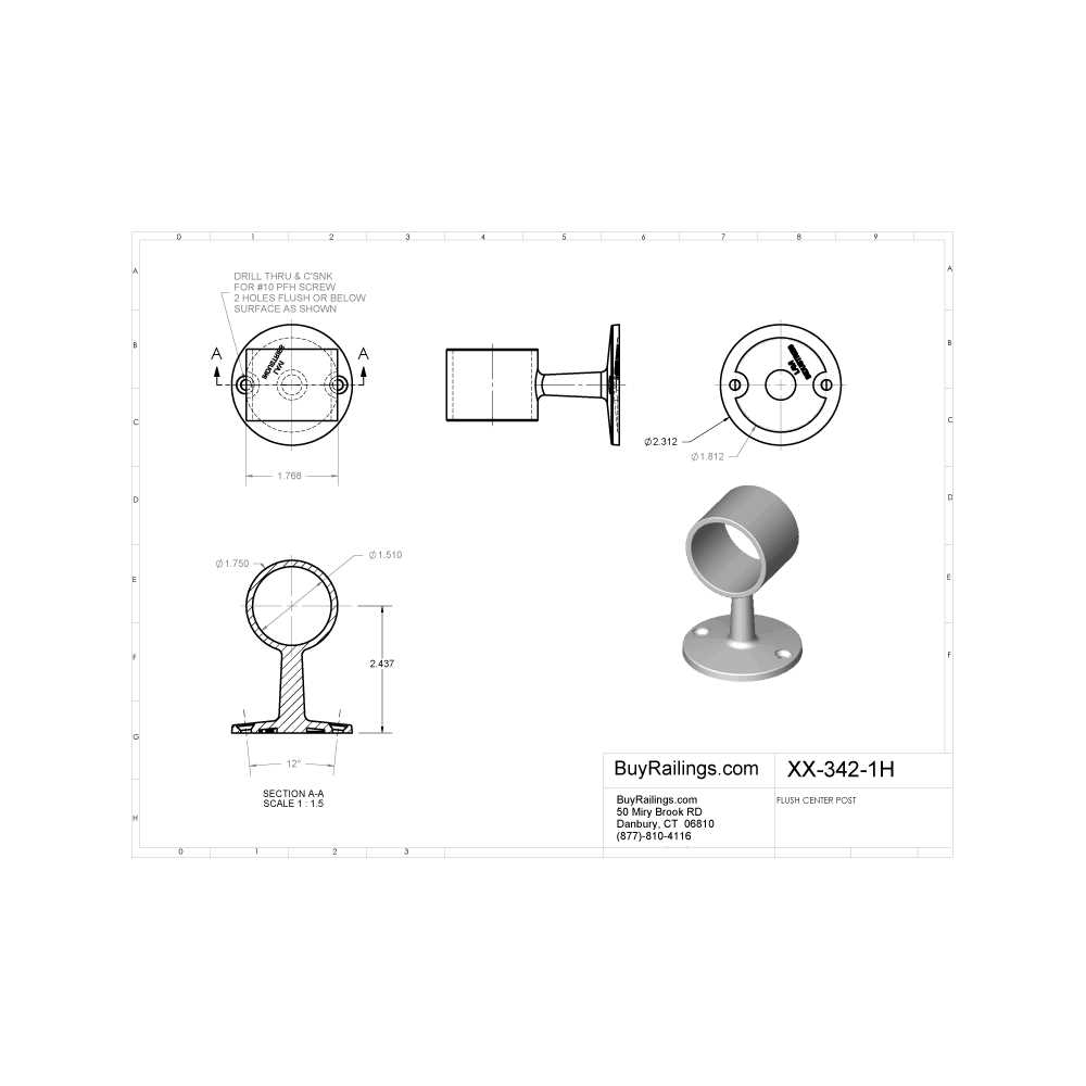 Lavi Industries Flush Center Post - Zenithce