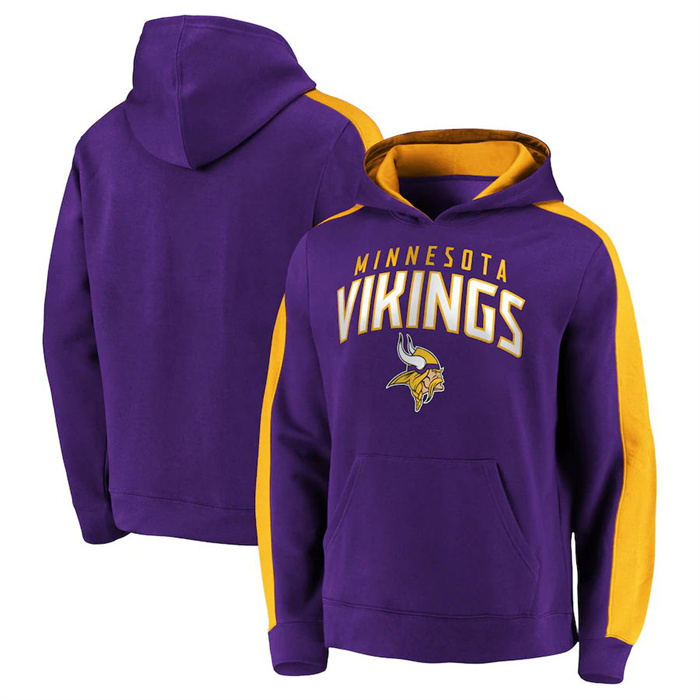 Minnesota Vikings Purple Game Time Arch Pullover Hoodie - Zenithce