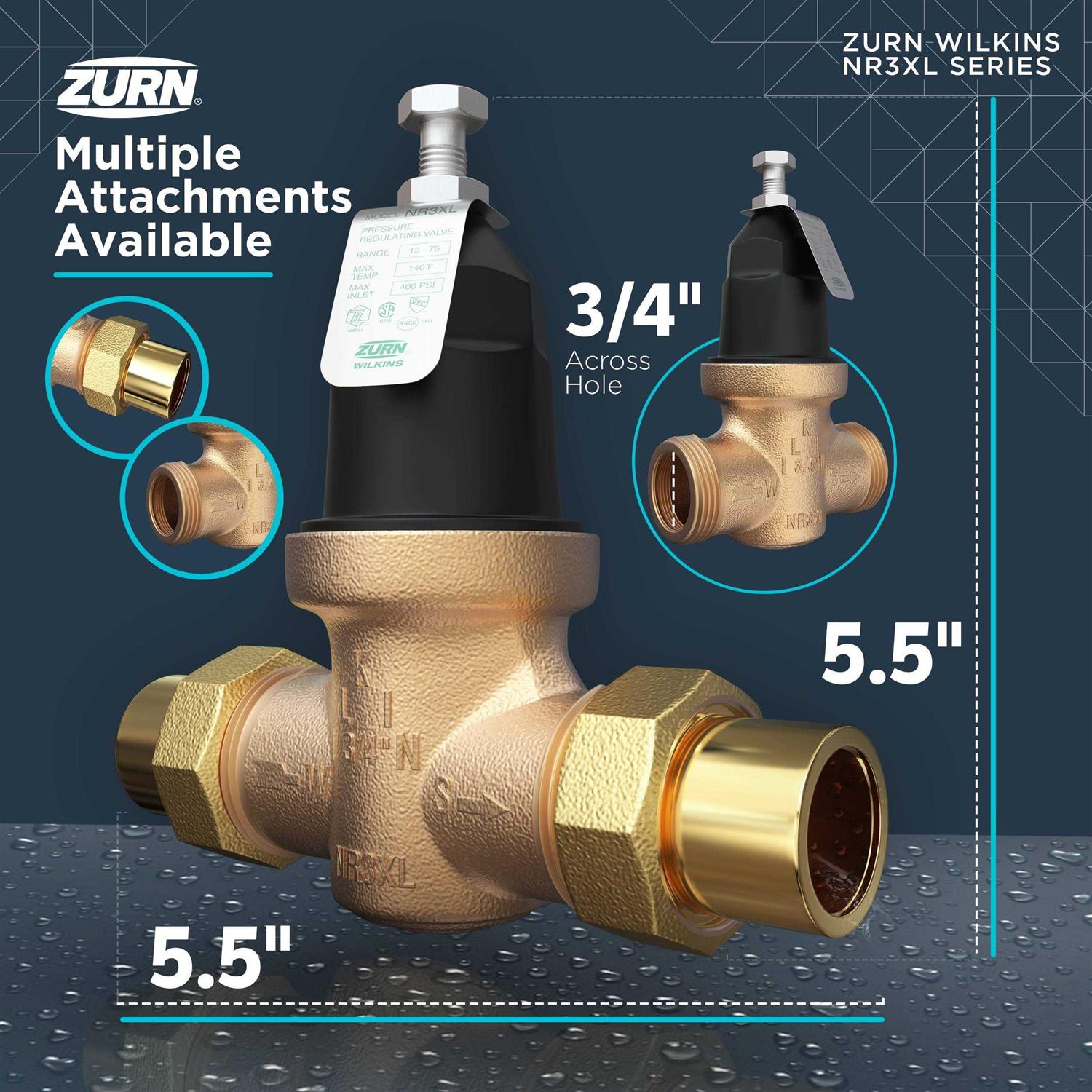 Zurn 3/4 in. 70XL Pressure Reducing Valve 34-70XL - Zenithce