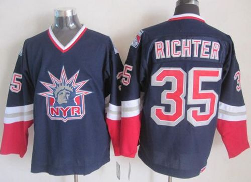 Rangers #35 Mike Richter Navy Blue CCM Statue Of Liberty Stitched Jersey - Zenithce