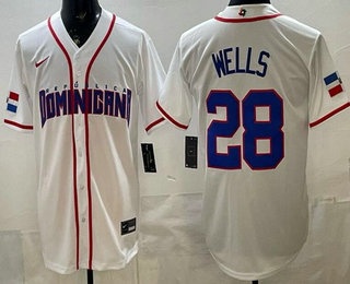 Dominican #28 Austin Wells White 2026 World Classic Cool Base Jersey - Zenithce