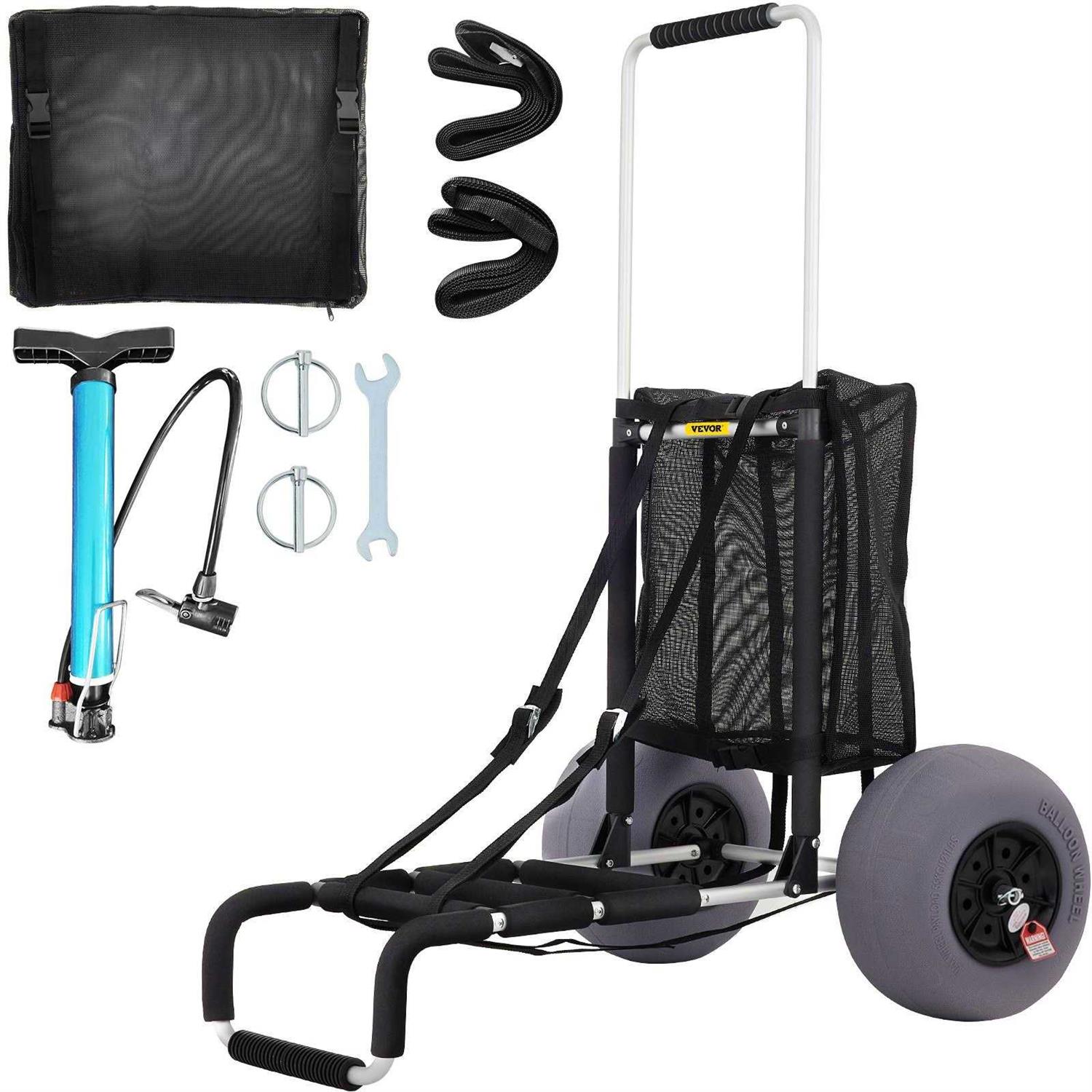 VEVOR Beach Cart for Sand 12 All-Terrain Balloon Wheels 350 lbs Beach Wonder Wheeler KZDST41X33X27DFUGV0 - Zenithce