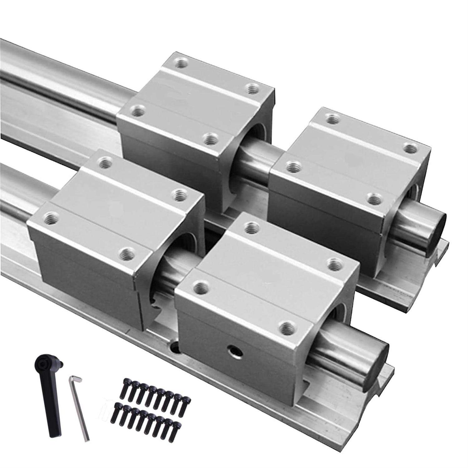 Guwanji Linear Rail, 2Pcs 4Pcs Sbr20Uu Square Type Block Bearing - Zenithce