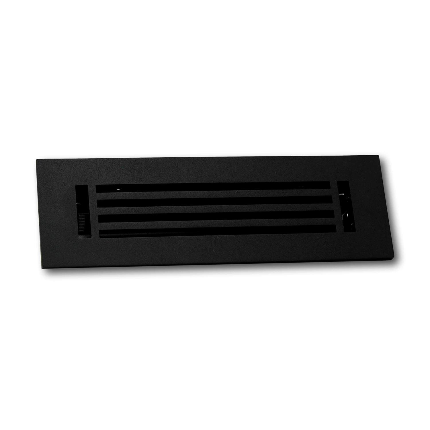 Madelyn Carter 2 x 10 Cast Aluminum Linear Bar Vent Cover – Black (Overall: 3.75 x 11.5) - Zenithce