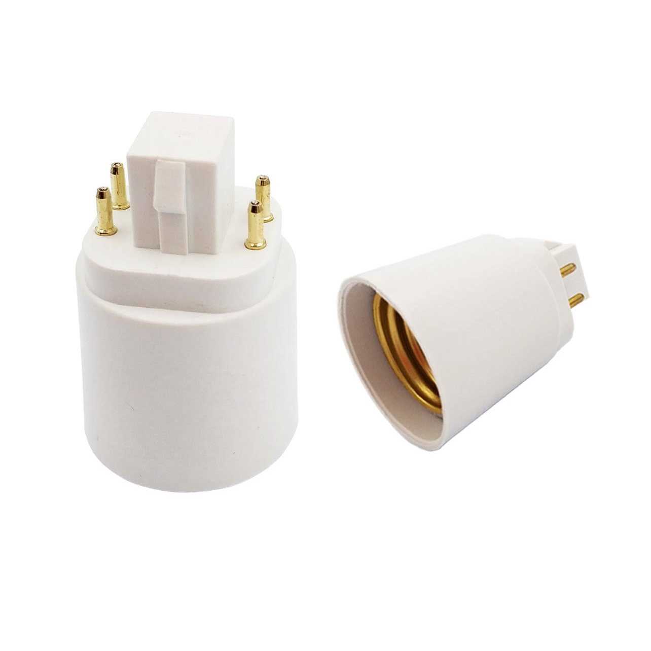 E-Simpo 4Pin GX24Q to E26/E27 CFL Socket Lamp Base Adapter Converter - Zenithce