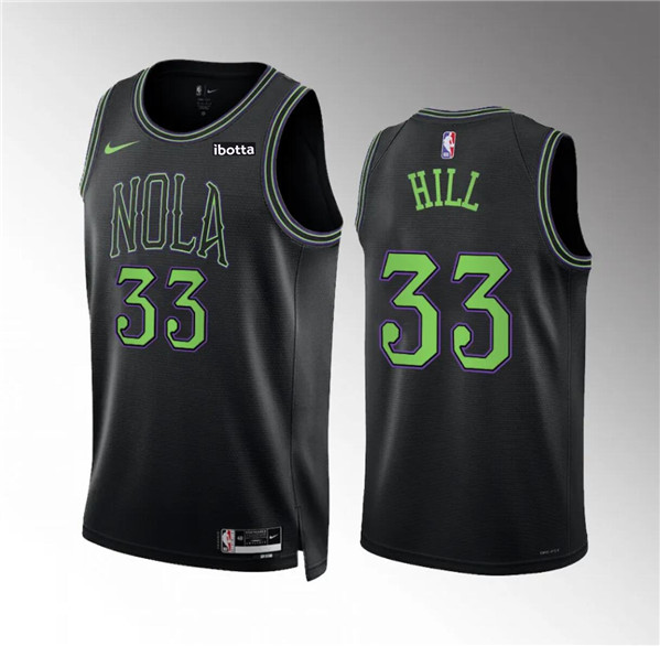 New Orleans Pelicans #33 Malcolm Hill Black City Edition Stitched Jersey - Zenithce