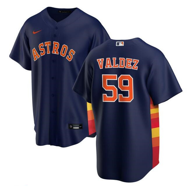 Houston Astros #59 Framber Valdez Navy Cool Base Stitched Jersey - Zenithce