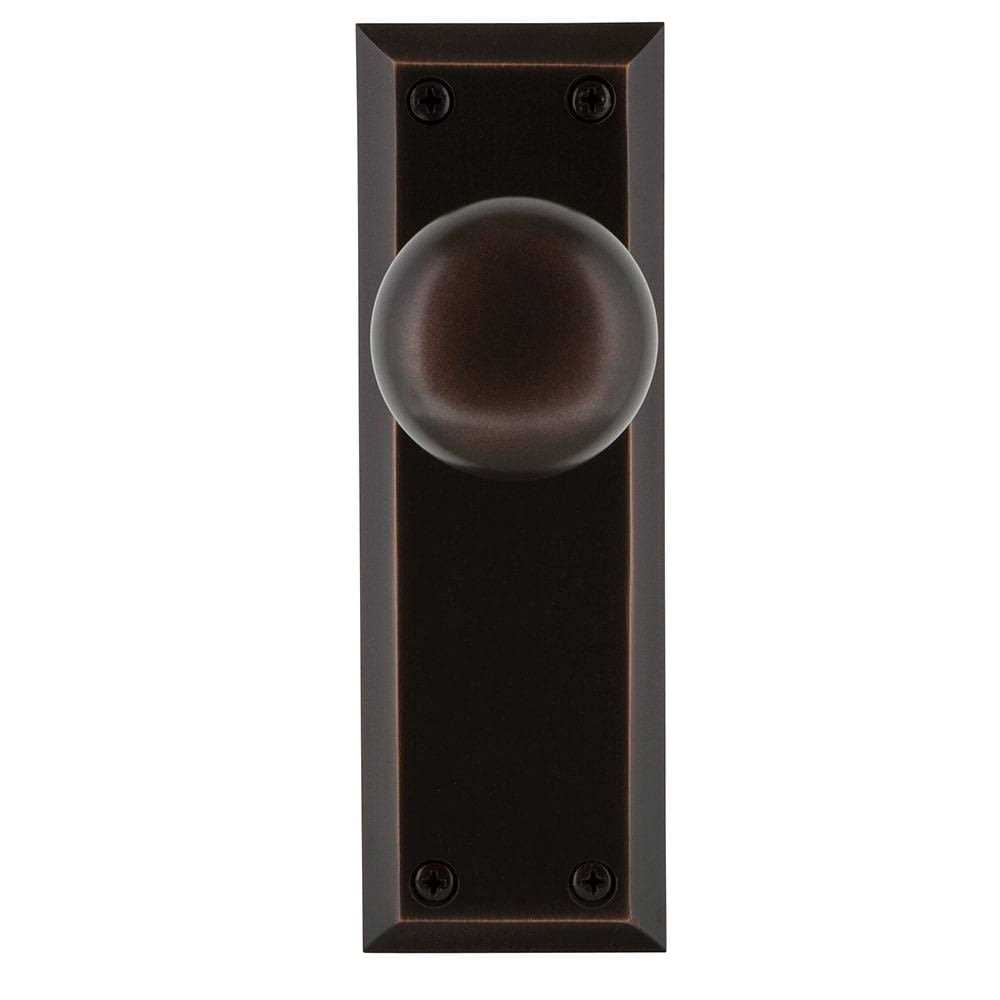 Nostalgic Warehouse New York Plate Privacy New York Door Knob in Antique Brass 733118 - Zenithce