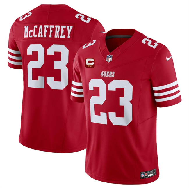 San Francisco 49ers #23 Christian McCaffrey Red 2025 F.U.S.E. With 2-Star C Patch Vapor Untouchable Limited Stitched Jersey - Zenithce