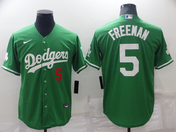 Los Angeles Dodgers #5 Freddie Freeman Green Stitched Baseball Jersey - Zenithce