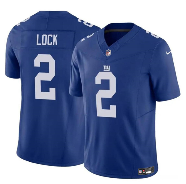 New York Giants #2 Drew Lock Blue 2023 F.U.S.E. Vapor Untouchable Limited Stitched Jersey - Zenithce